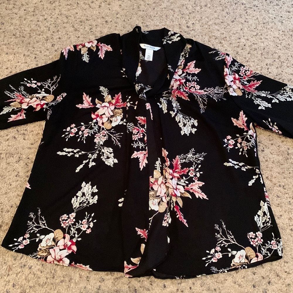White House Black Market Blouse with Tie Front
